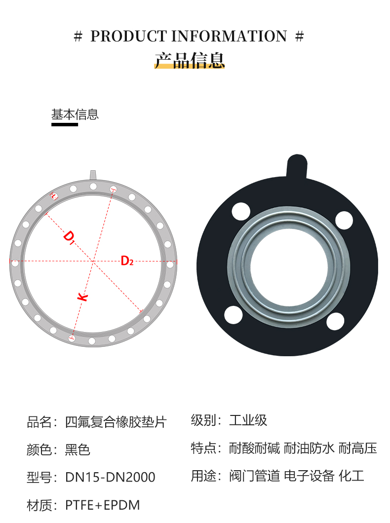 四氟復合墊片的型號參數